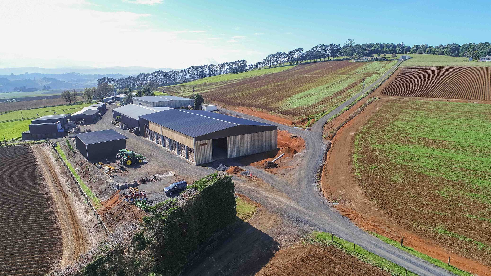 Aerial view of the agricultural shed by XL Structural Steel